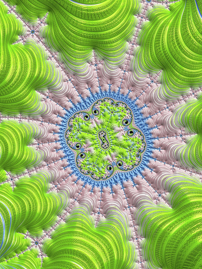 Abstract fractal art greenery rose quartz serenity Digital Art by Matthias Hauser