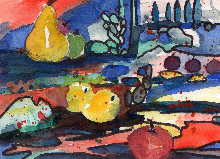 Abstract Fruit Painting by Laurie Salmela