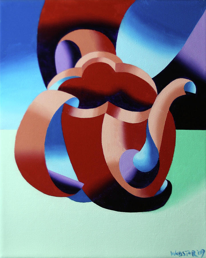 Tea Painting - Abstract Futurist Teapot by Mark Webster
