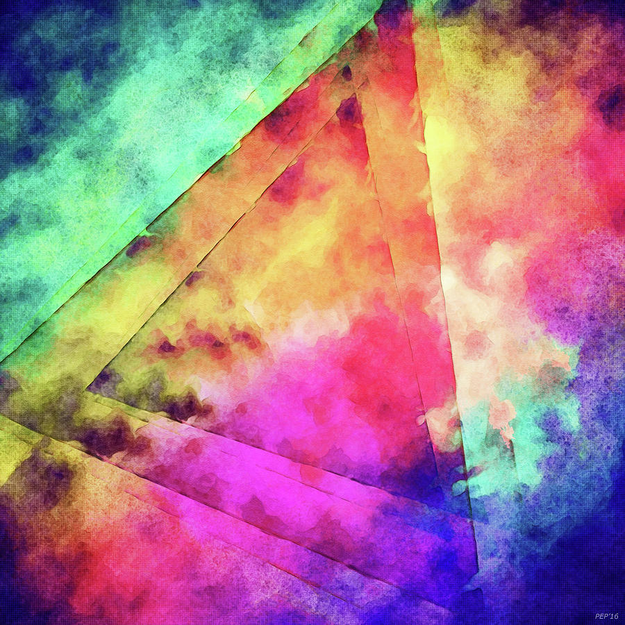 Abstract Geometric Clouds Digital Art by Phil Perkins