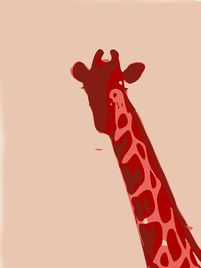 Abstract Digital Art - Abstract Giraffe Contours by Keshava Shukla