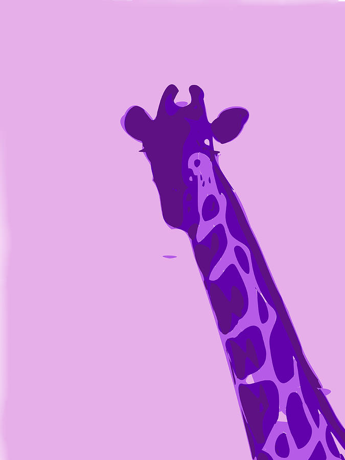 Abstract Giraffe Contours Purple Digital Art by Keshava Shukla