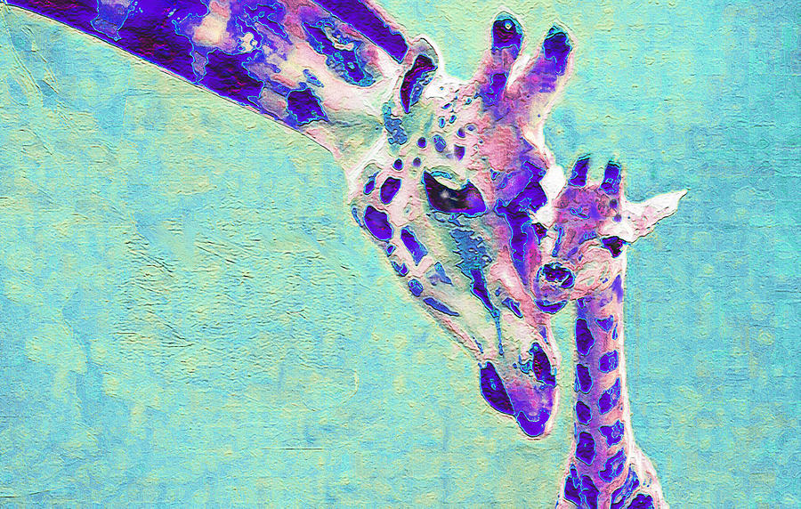 Giraffe Digital Art - Abstract Giraffes by Jane Schnetlage