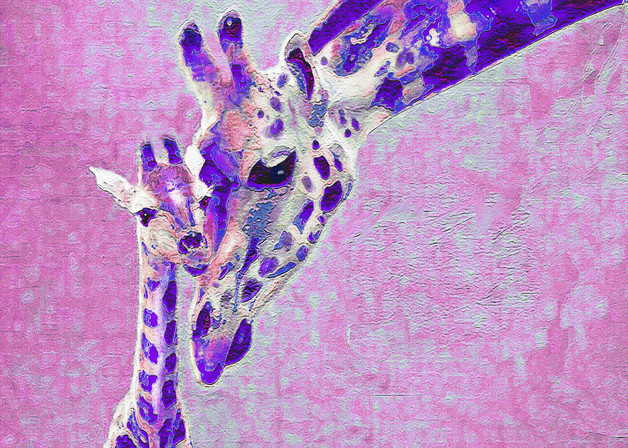 Giraffe Digital Art - Abstract Giraffes2 by Jane Schnetlage