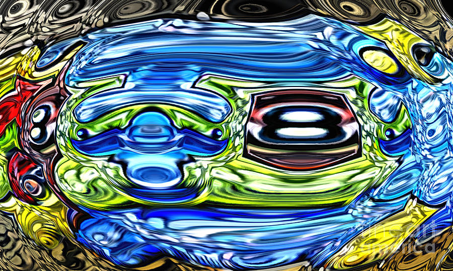 Abstract Glass with Blue and Green Digital Art by Jason Freedman