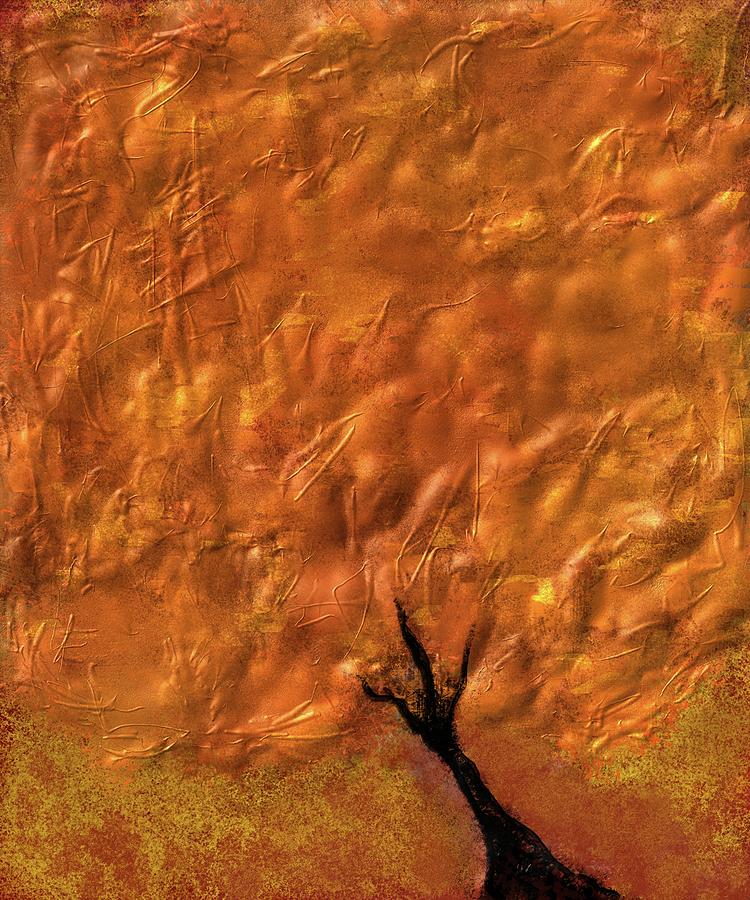 Abstract Gold Tree Digital Art