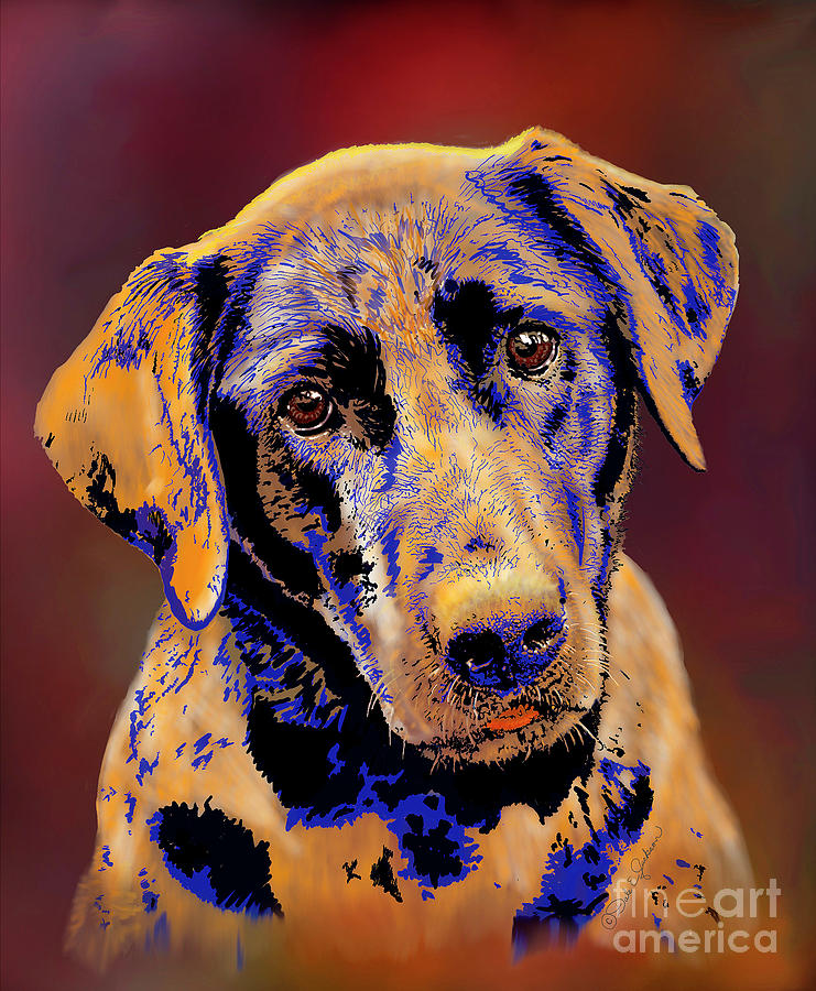Abstract Golden Labrador Retriever Painting Digital Art