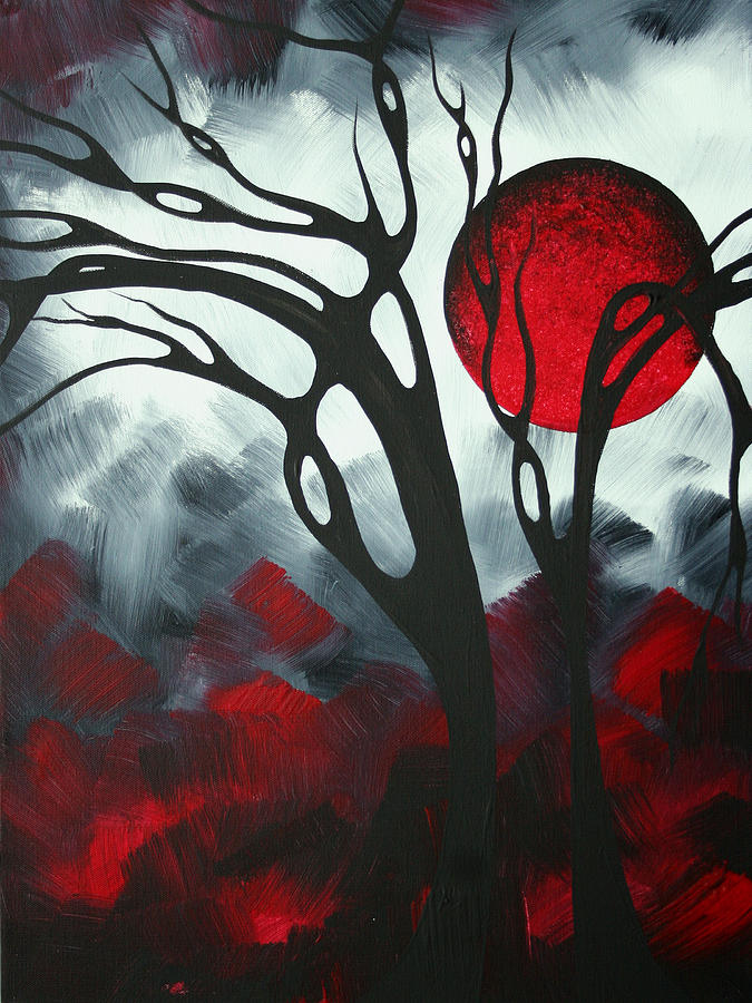 Abstract Painting - Abstract Gothic Art Original Landscape Painting IMAGINE I by MADART by Megan Aroon