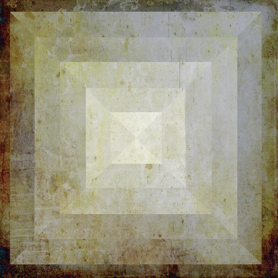Abstract Green And Gold Squares Digital Art