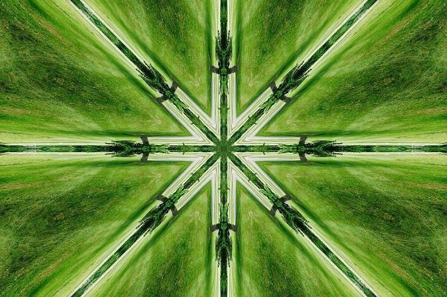 Abstract Green Cross  Digital Art by Stacie Siemsen