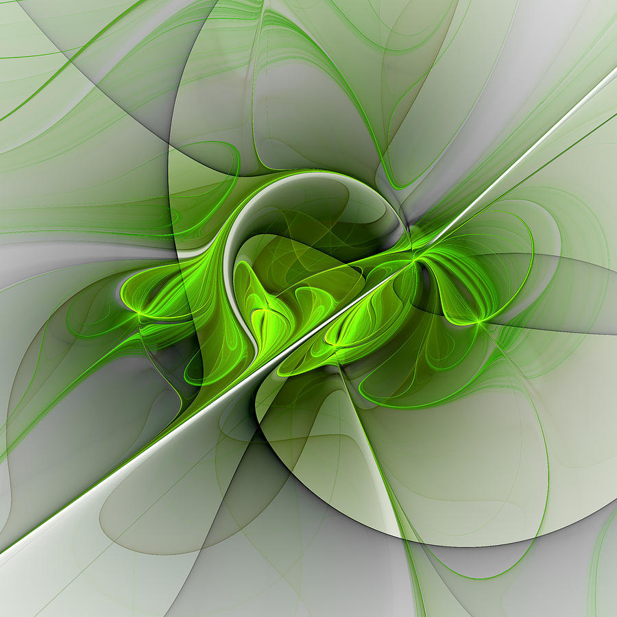 Abstract Digital Art - Abstract Green Fractal Art by Gabiw Art