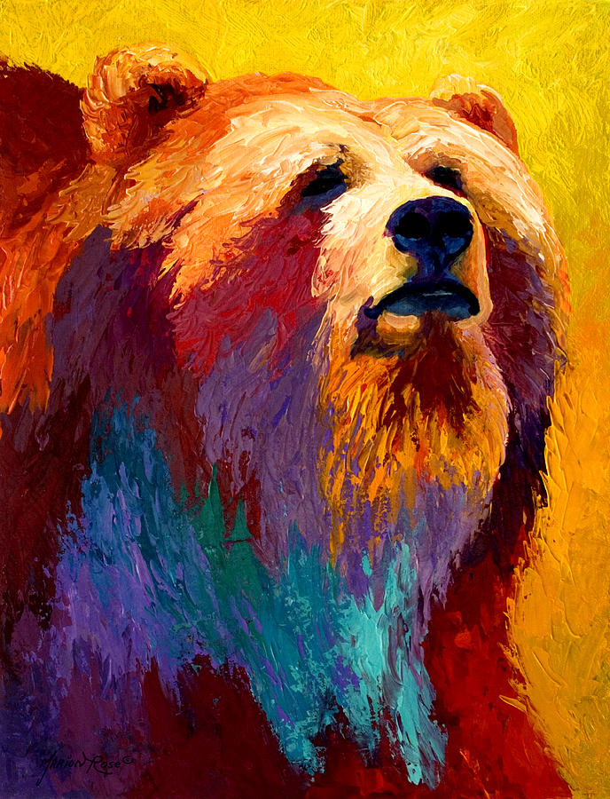 Wildlife Painting - Abstract Grizz by Marion Rose