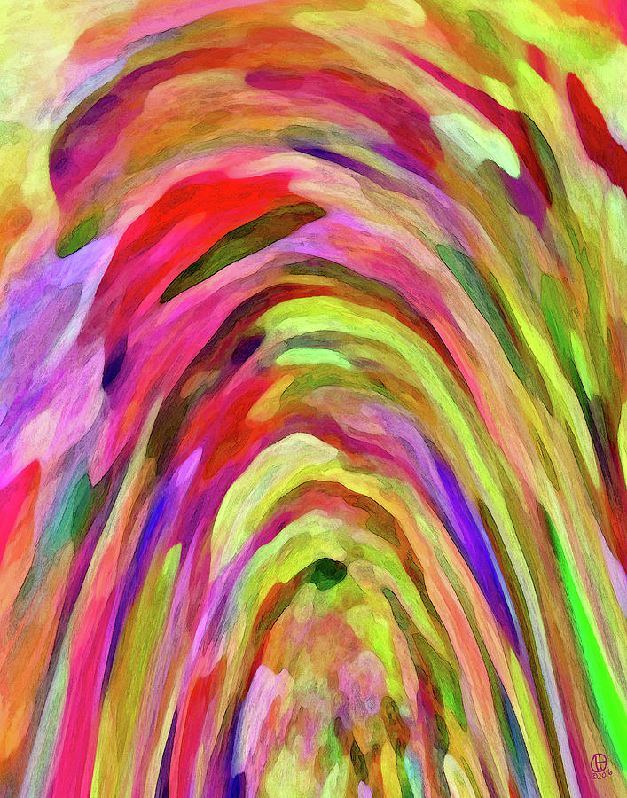 Abstract Grotto Red Digital Art by Gary Olsen-Hasek