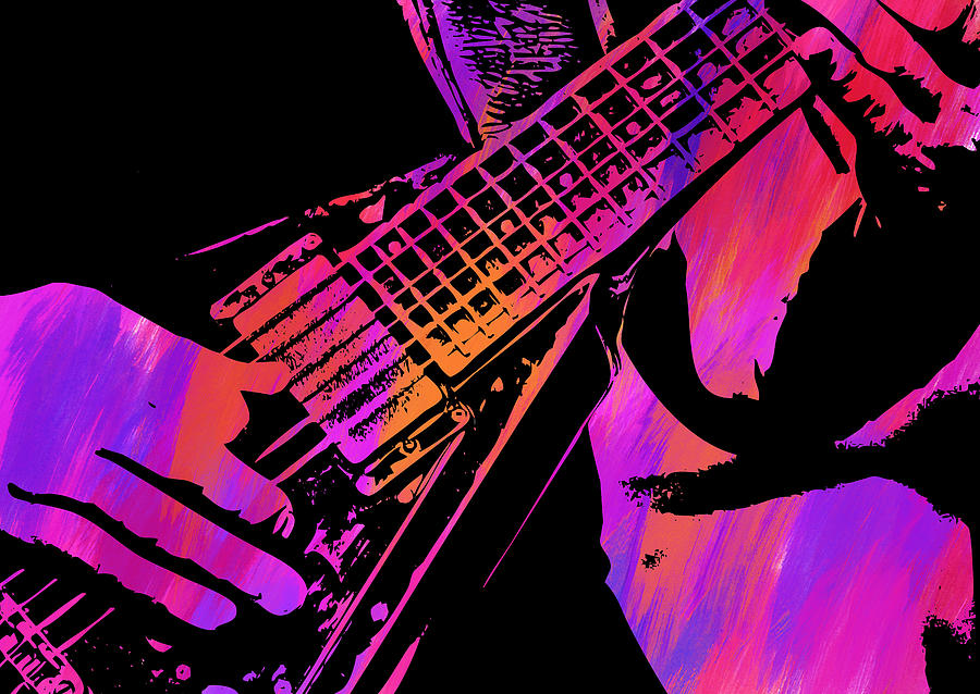 Abstract Guitar Paint III Digital Art by Ricky Barnard
