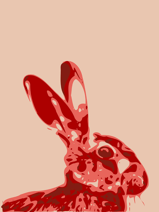 Abstract Hare Contours red Digital Art by Keshava Shukla