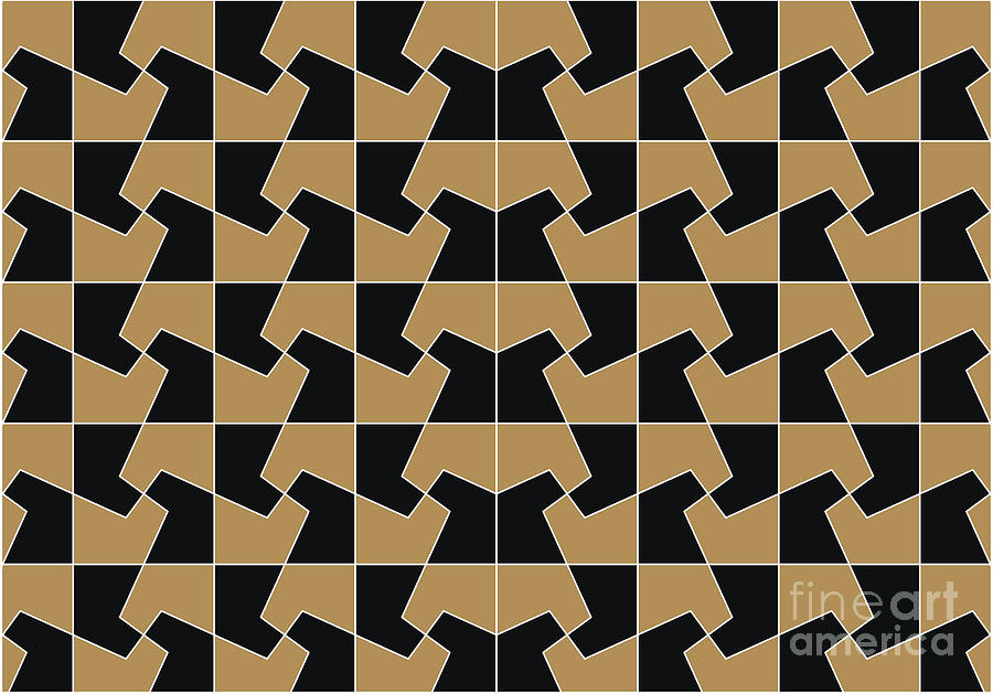 Abstract hexagon periodic tessellation pattern Digital Art by Heidi De Leeuw
