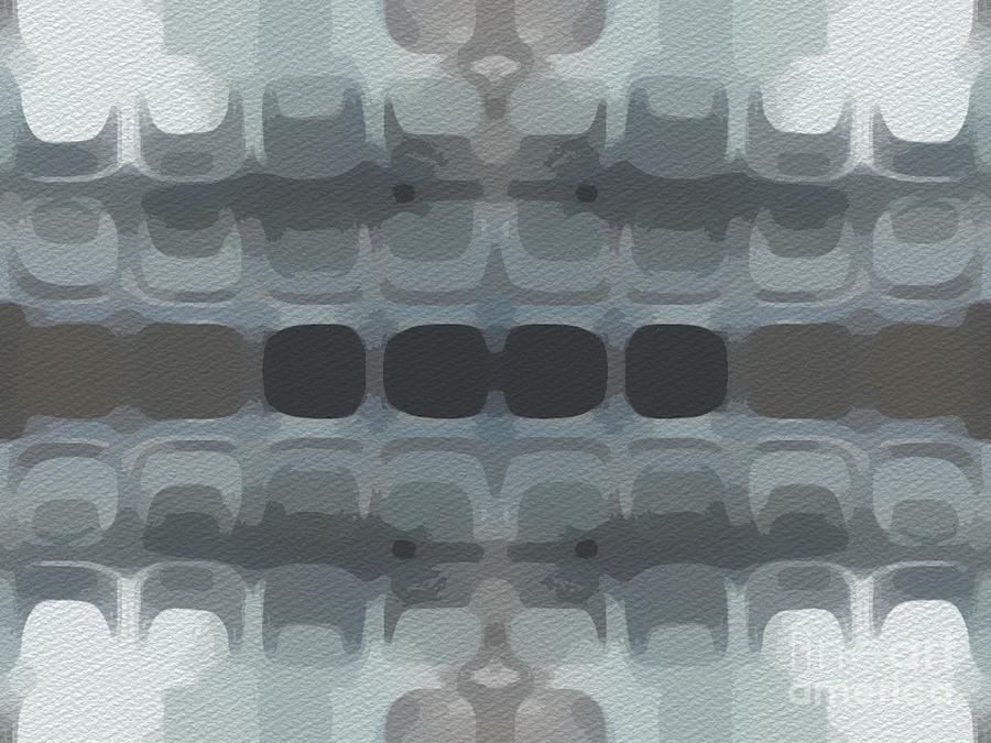 Abstract Horizontal Tile Pattern - Gray Digital Art by Jason Freedman
