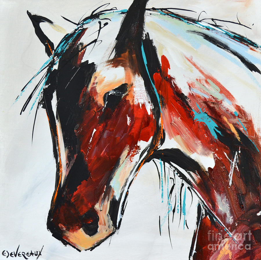 Abstract Horse 15 Painting by Cher Devereaux