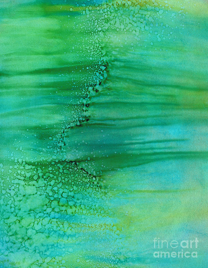 Abstract In Blue Green Painting by Hao Aiken
