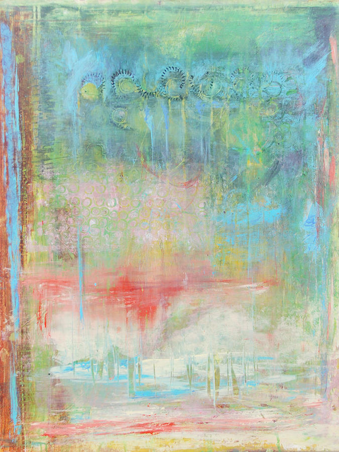 Abstract Painting - Abstract in Green by Catherine Moore