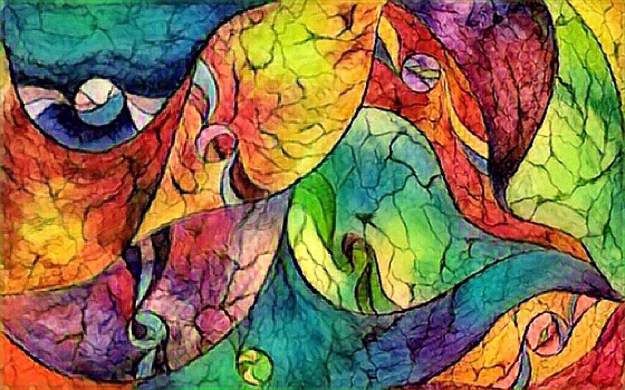 Abstract in multicolor Digital Art by Megan Walsh