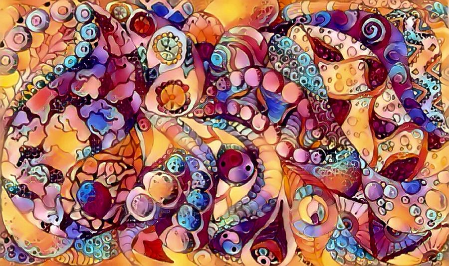 Abstract in multicolors  Digital Art by Megan Walsh