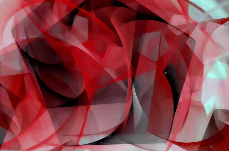 Abstract in Red Black and White Digital Art by Rafael Salazar