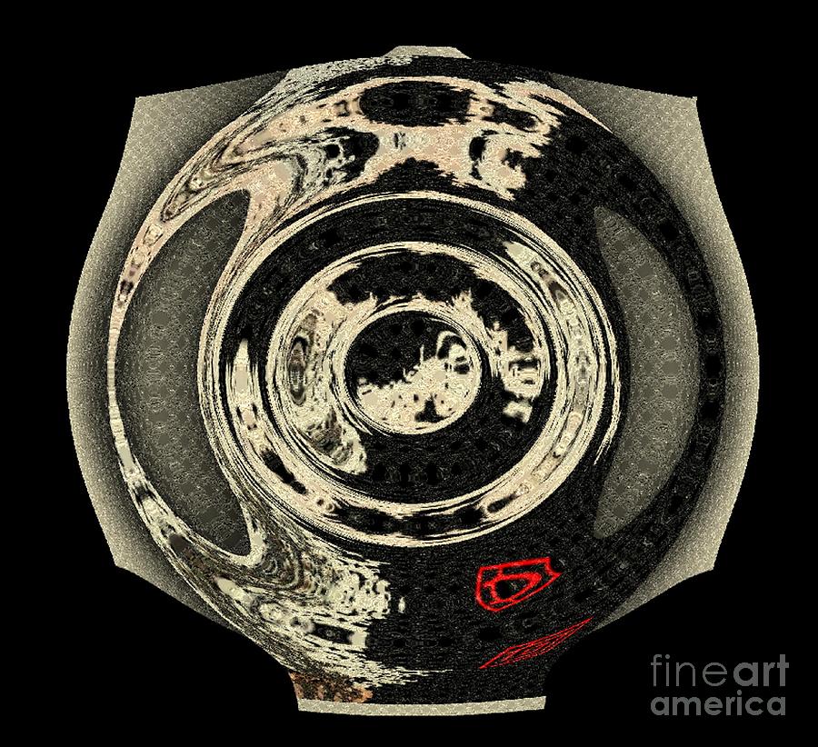Abstract Japanese Vase Black Digital Art by Dorlea Ho