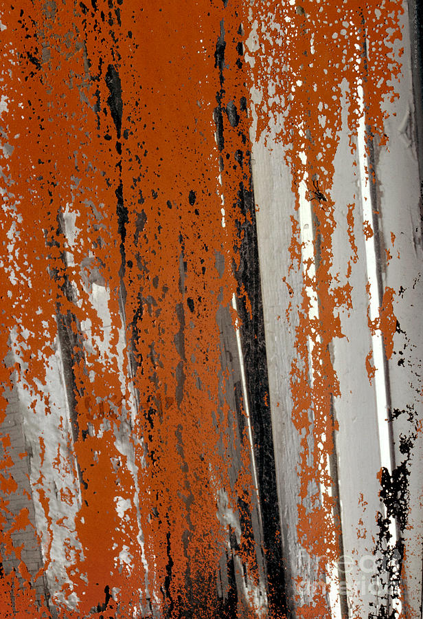 abstract salvage yard photographs - Painted Glass Photograph by Sharon Hudson