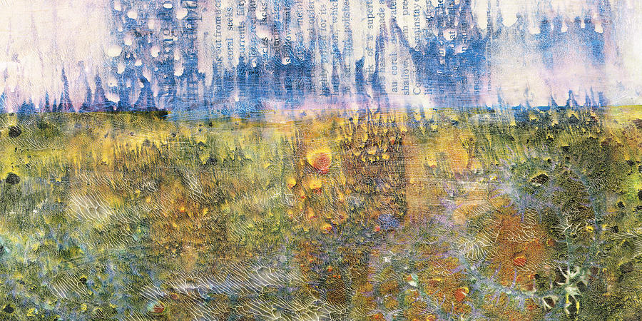 Abstract Landscape Art - Only Words - Sharon Cummings Painting by Sharon Cummings