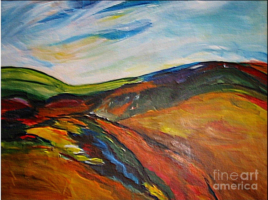 abstract landscape-Haloze Painting by Dragica  Micki Fortuna