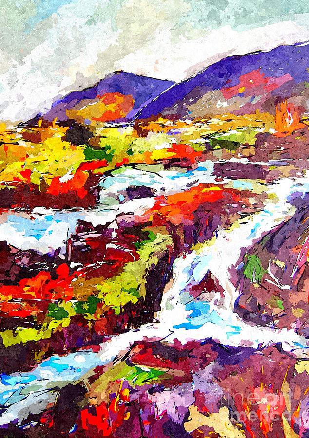 Wall Art Poster Of Abstract Landscape  Painting by Mary Cahalan Lee - aka PIXI