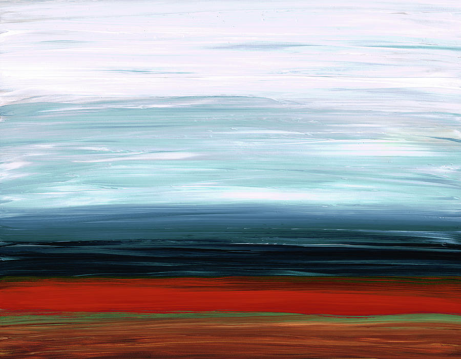 Abstract Landscape - Ruby Lake - Sharon Cummings Painting by Sharon Cummings