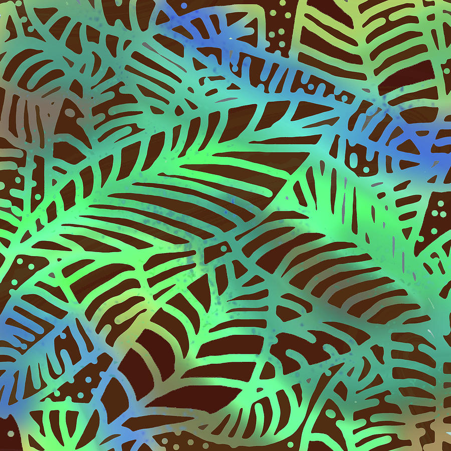 Abstract Leaves Cocoa Green by Karen Dyson Abstract Leaves Cocoa Green by Karen Dyson