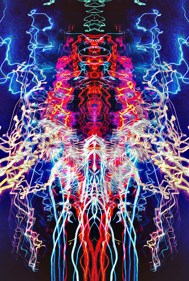 Abstract Lightpainting Oil Style Unique Poster Image Photograph