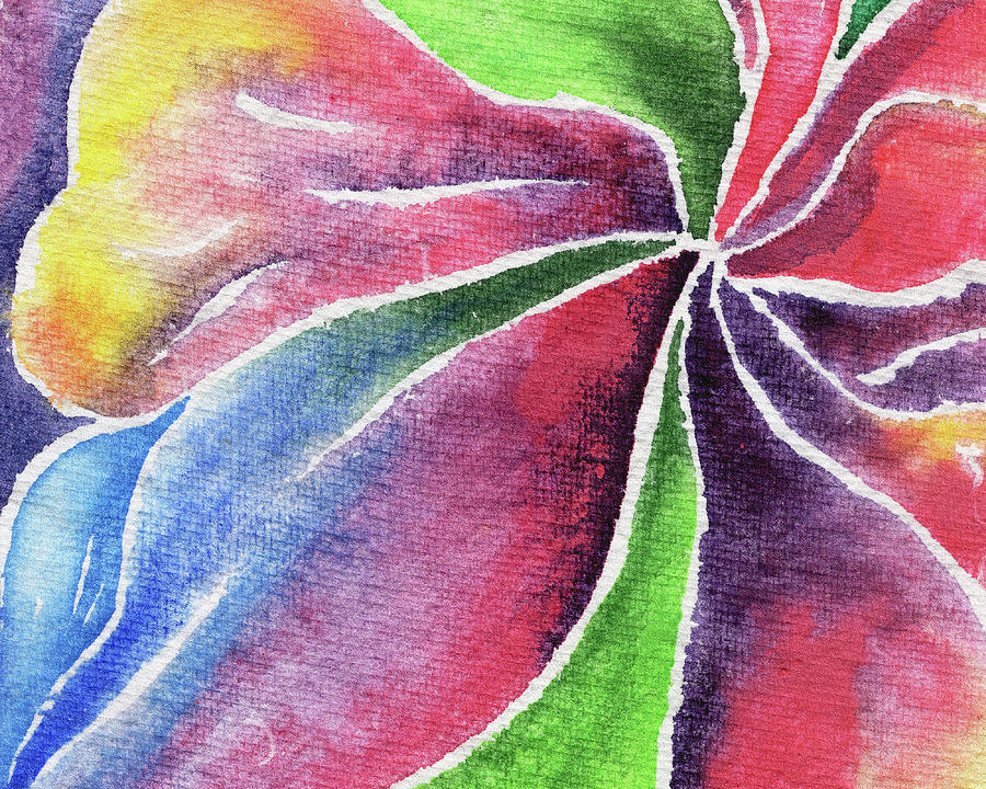 Abstract Lily And Orchid Watercolor Flowers Painting