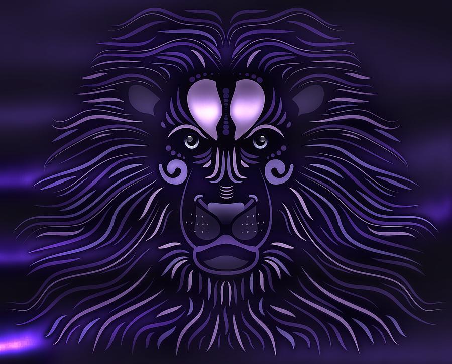 Abstract Lion Drawing by Serena King