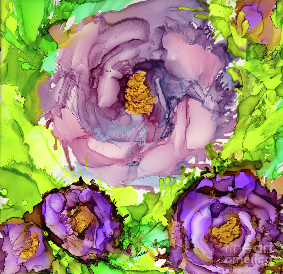 Abstract Lisianthus Painting by Eunice Warfel