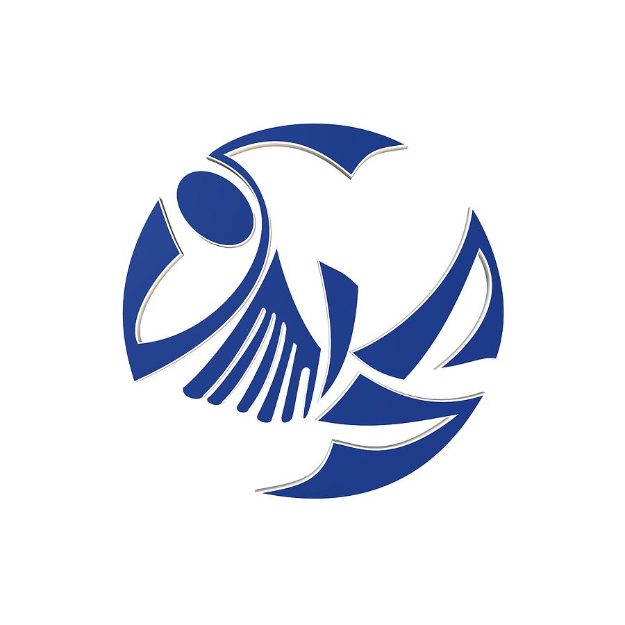 Abstract Logo Of The Blue Fish Digital Art