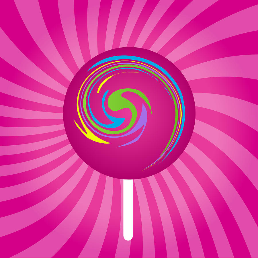 Abstract Lollipop Art Drawing by Serena King