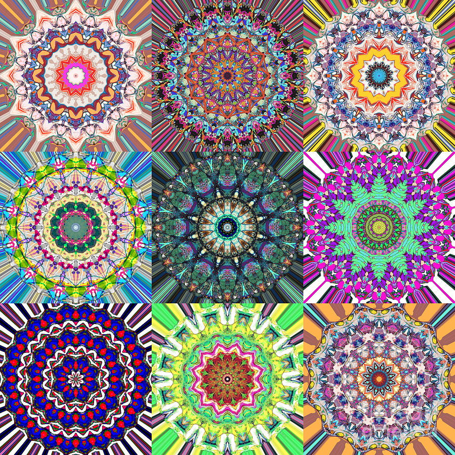 Abstract Mandala Collage Digital Art by Phil Perkins