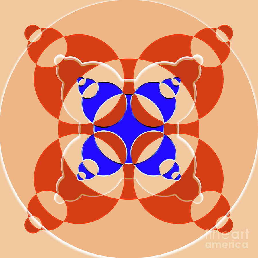 Abstract mandala pink, orange and blue pattern for home decoration ...