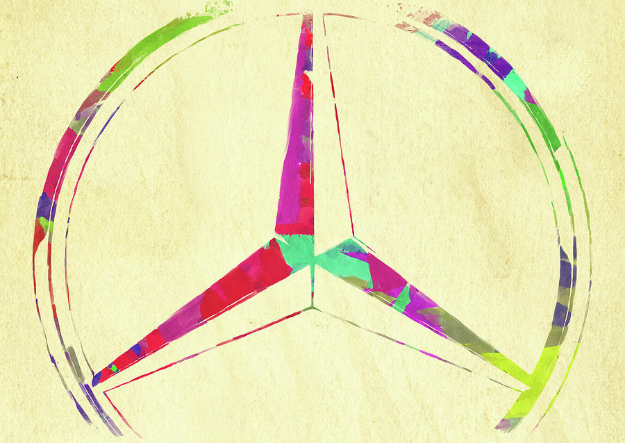Abstract Mercedes Benz Logo Watercolor II Photograph by Ricky Barnard