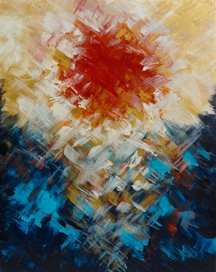 Abstract Blood Moon Painting by Michelle Pier