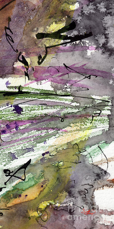 Abstract Modern Organic Watercolor and Ink 2 Painting by Ginette Callaway