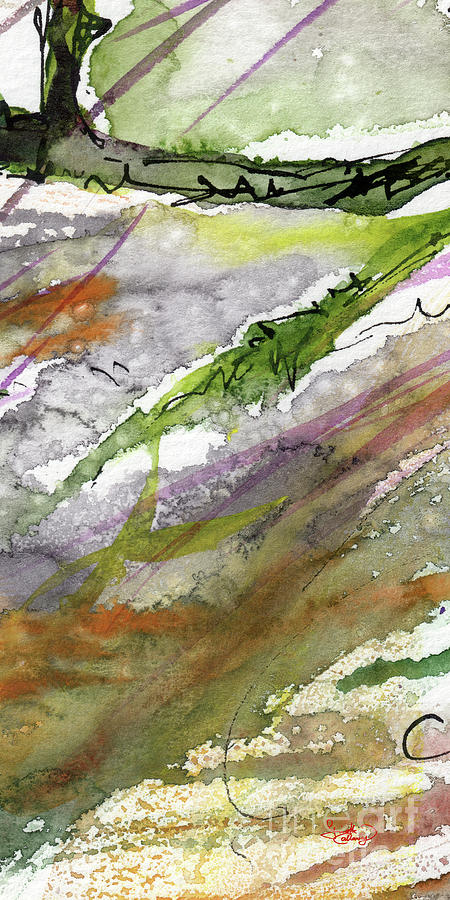 Abstract Modern Organic Watercolor and Ink 4 Painting by Ginette Callaway