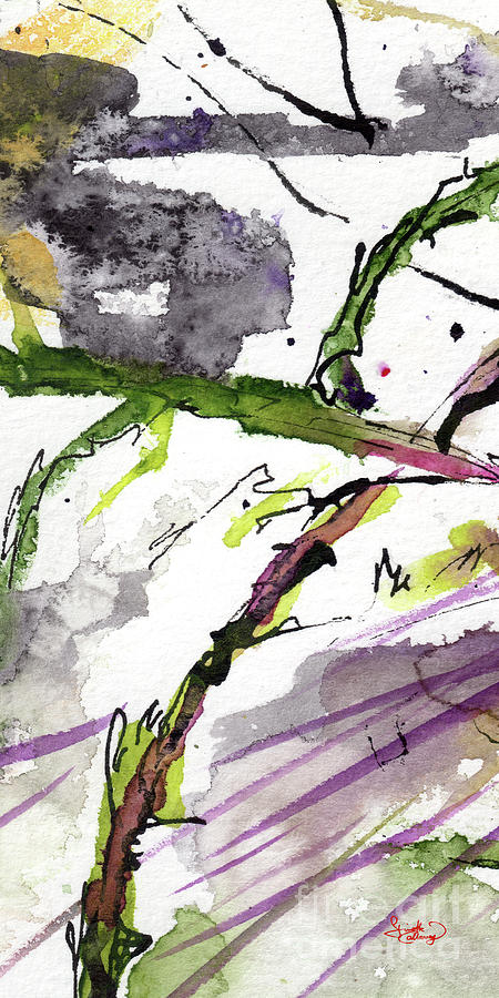Abstract Modern Organic Watercolor and Ink 5 Painting by Ginette Callaway