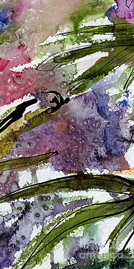 Abstract Modern Organic Watercolor and Ink 6 Painting by Ginette Callaway