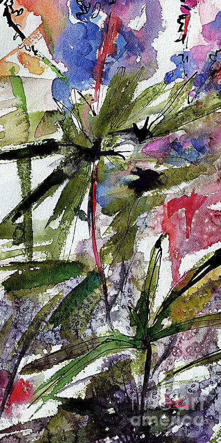Abstract Modern Organic Watercolor and Ink 7 Painting by Ginette Callaway