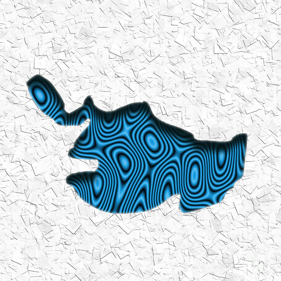 Abstract Monster Cut-Out Series - Blue Swimmer Digital Art by Uncle Js Monsters